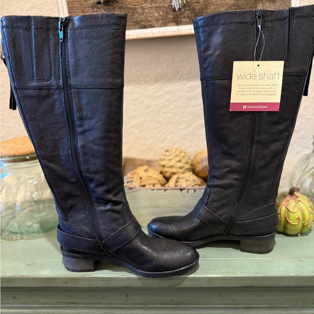 Naturalizer Macnair Black Lea N5 Comfort Wide Shaft Boots